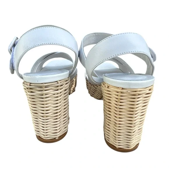 Jeffrey Campbell Amma Rattan White Platform Sandals - Picture 8 of 11